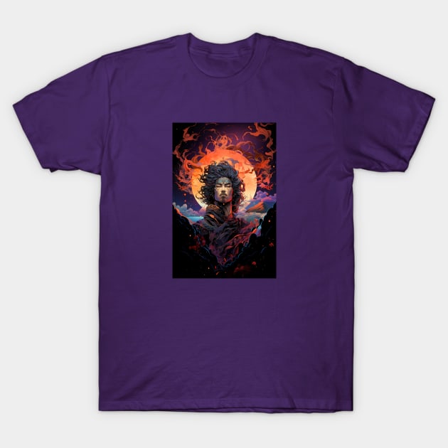 Imperial Inferno, Extraterrestrial Warrior Prince with Solar Power T-Shirt by Nebula Nexus